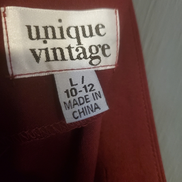 Unique Vintage Burgundy Delores Swing Dress - Picture 7 of 9